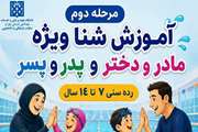 مرحله دوم کلاس‌های آموزش شنا ویژه والدین و فرزندان