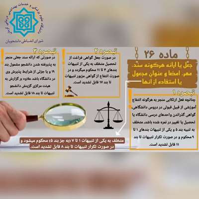 جعل یا ارائه هر گونه سند، مهر، امضاء 